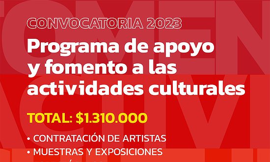 CONVOCATORIA PARA EL PROGRAMA DE APOYO Y FOMENTO A ACTIVIDADES CULTURALES 2023