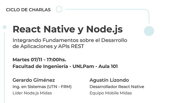 INVITACIÓN A CHARLA: "REACT NATIVE Y NODE.JS"