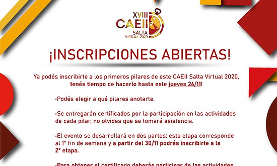 ¡Inscripciones Abiertas! - CAEII Virtual 2020