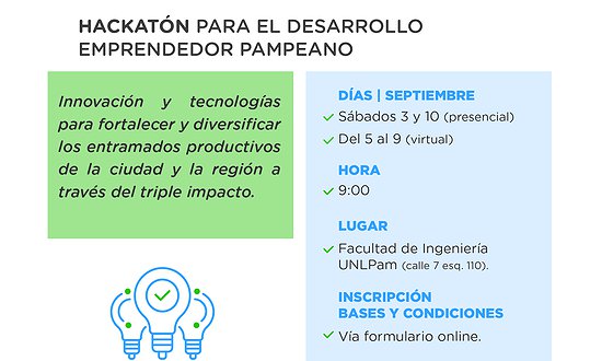 SE ANUNCIÓ LA HACKATÓN PARA EL DESARROLLO EMPRENDEDOR PAMPEANO